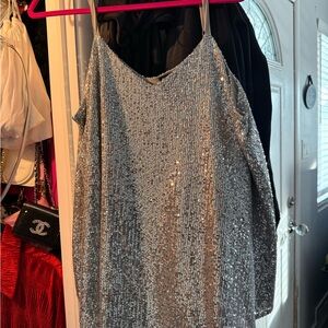 Torrid Silver Sequin Tank Top
